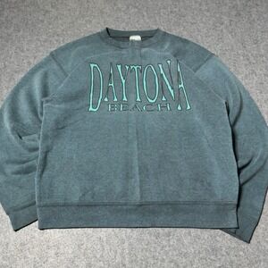 VTG 90s Daytona Beach Mens Logo Crewneck Size L Made In USA